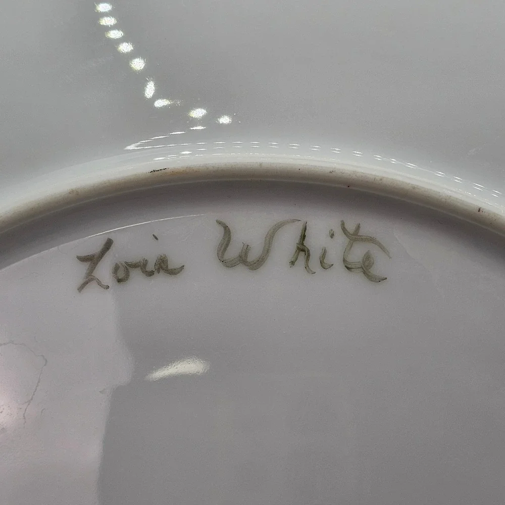 Vintage 50s Noritake Moderne Bird Plate‎ MCM Floral Gold Trim Japan Shabby Chic